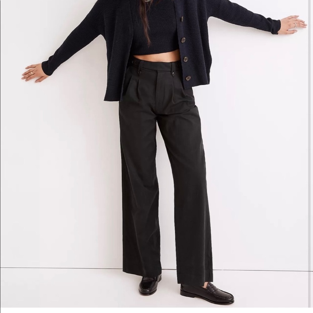 Madewell Harlow Wide-Leg Pants in True Black